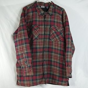 Mens Vintage Plaid Flannel Shirt Jacket Size M